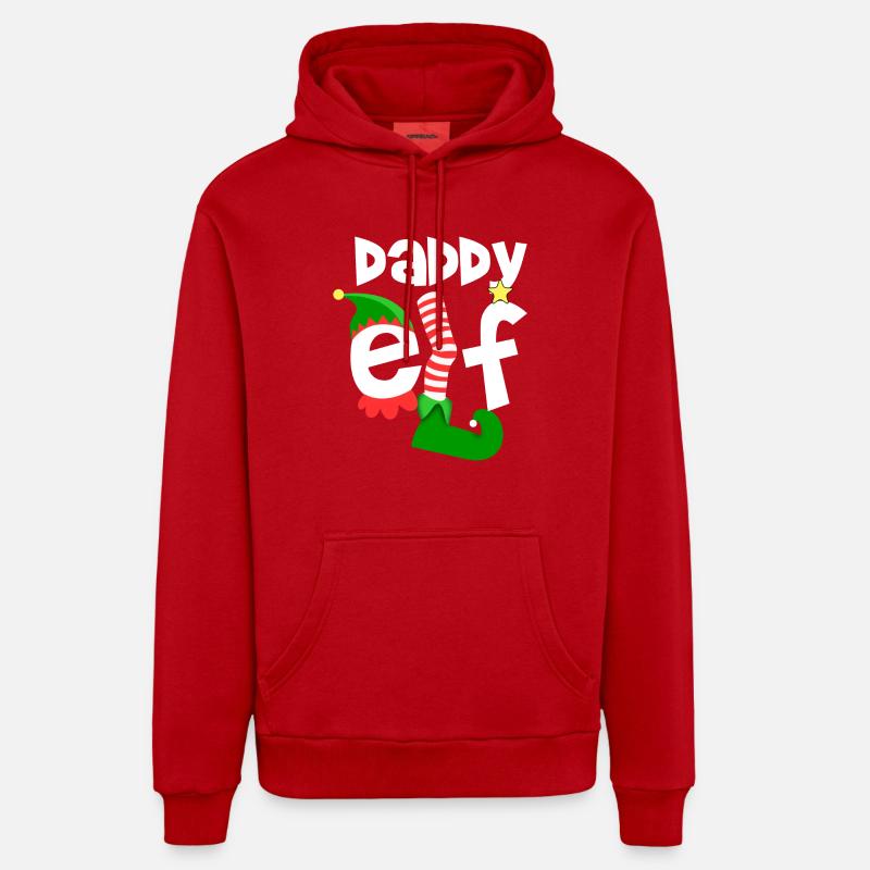 daddy elf - Sweat à capuche bio décontracté fabriqué en UE - rouge
