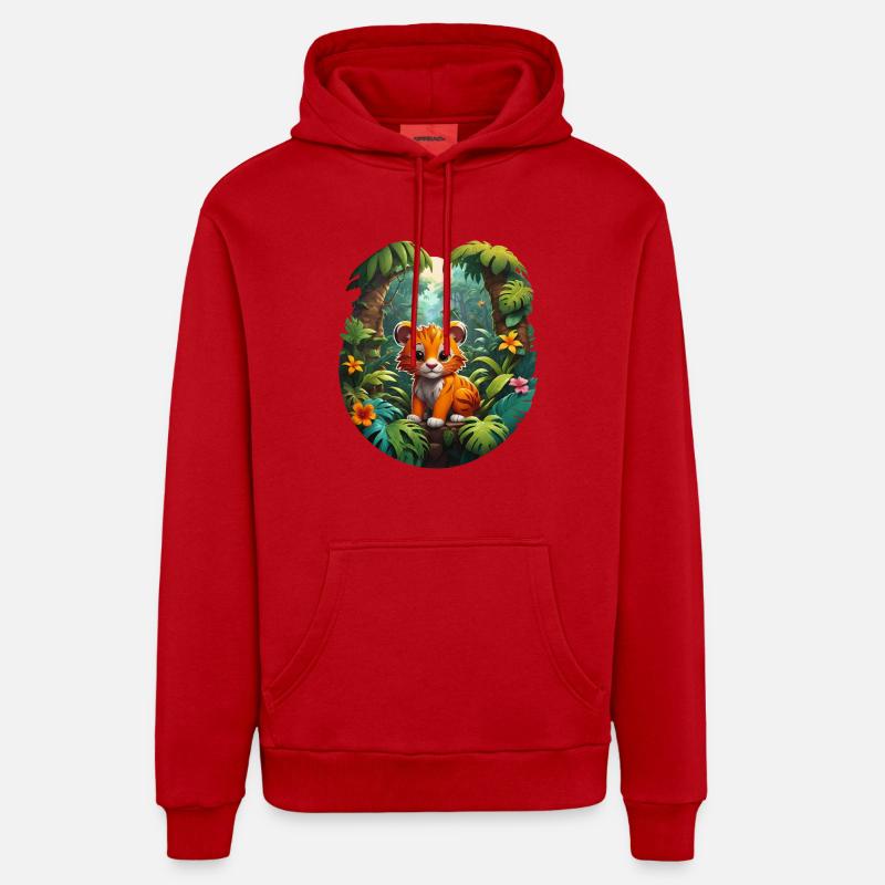 Sensation d’été - Sweat à capuche bio décontracté fabriqué en UE - rouge