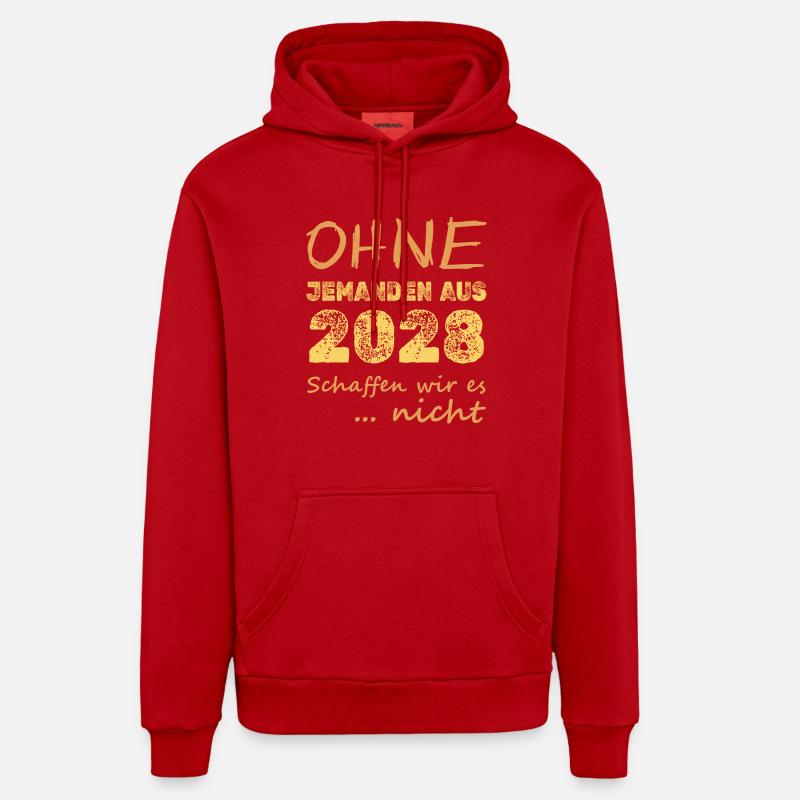 2028 - Sweat à capuche bio décontracté fabriqué en UE - rouge