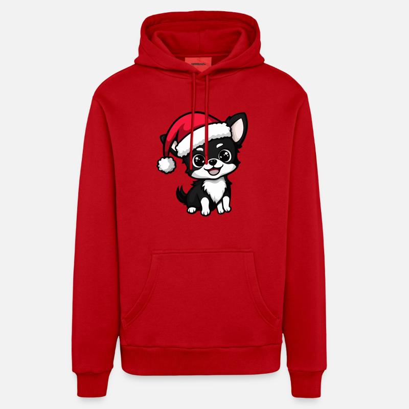 Chihuahua Chien Noël Mignon - Sweat à capuche bio décontracté fabriqué en UE - rouge