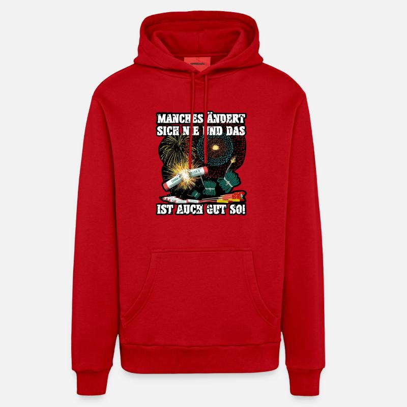 Pyro - Sweat à capuche bio décontracté fabriqué en UE - rouge