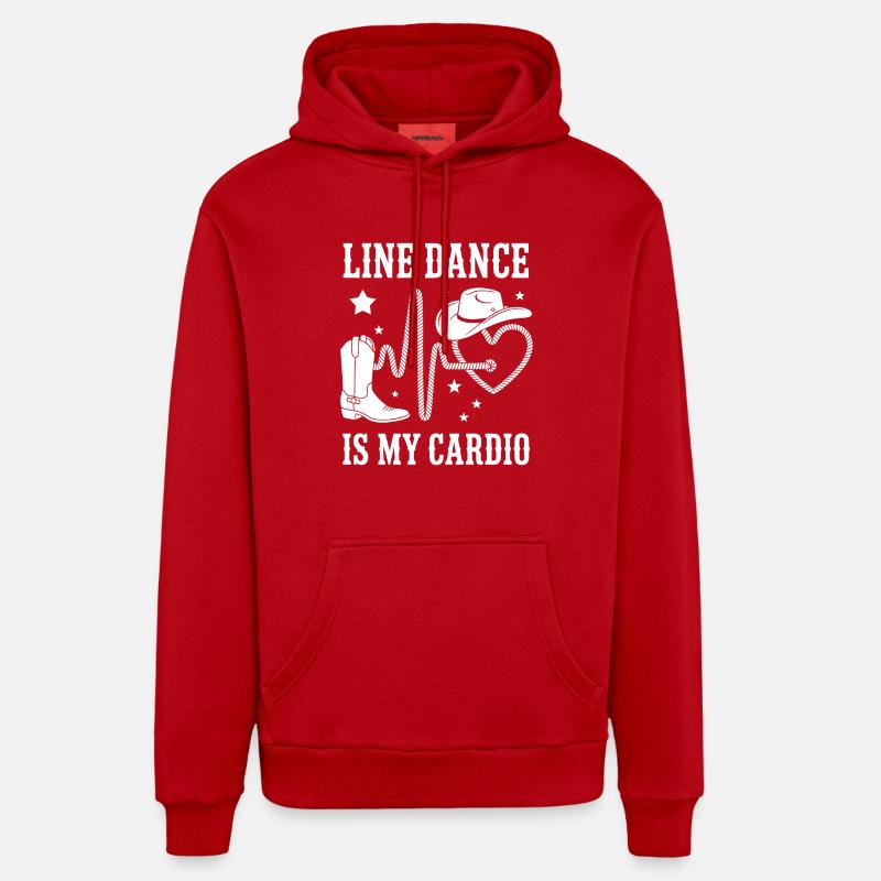 Style cardio en ligne - Sweat à capuche bio décontracté fabriqué en UE - rouge