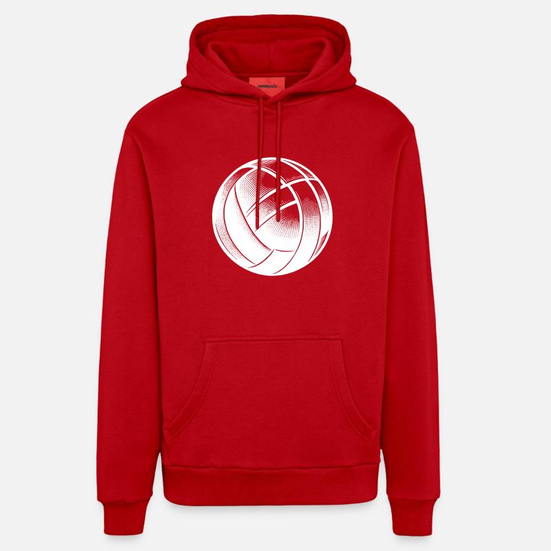 Conception de volley-ball - Sweat à capuche bio décontracté fabriqué en UE - rouge