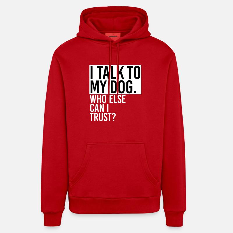 Discours avec un chien - Sweat à capuche bio décontracté fabriqué en UE - rouge
