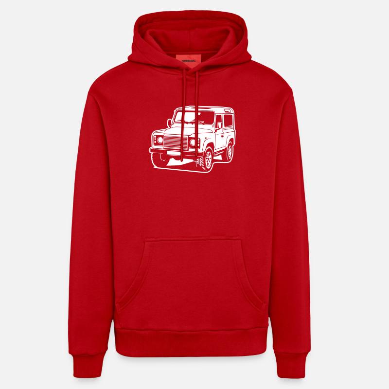 Defender (Image différente) - Sweat à capuche bio décontracté fabriqué en UE - rouge