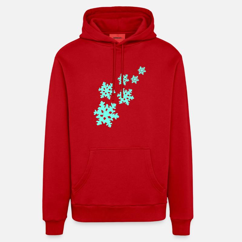 flocon de neige - Sweat à capuche bio décontracté fabriqué en UE - rouge