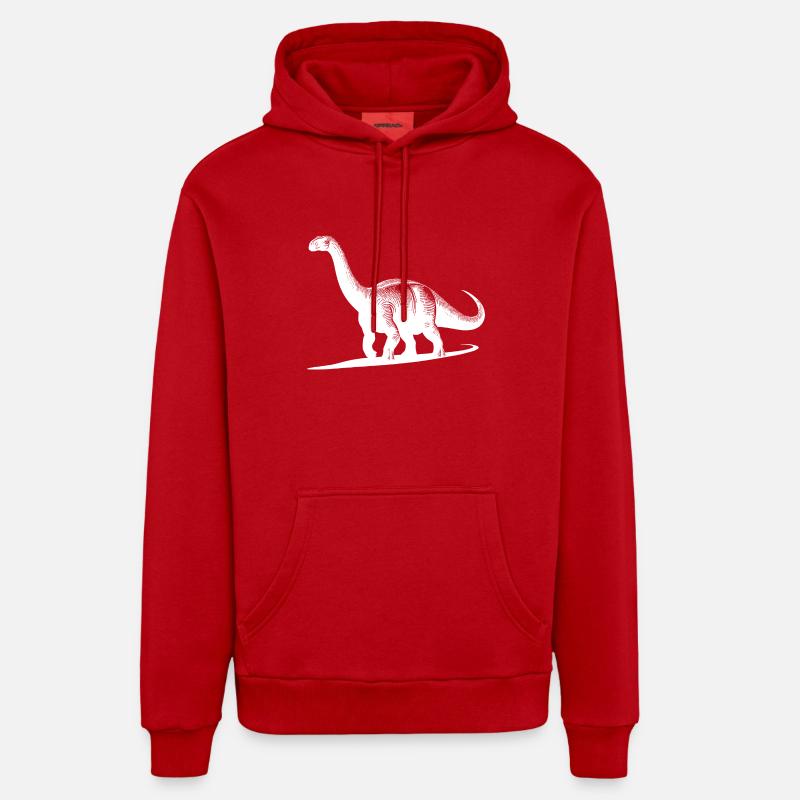 Dinosaure géant Dino Brachiosaurus - Sweat à capuche bio décontracté fabriqué en UE - rouge