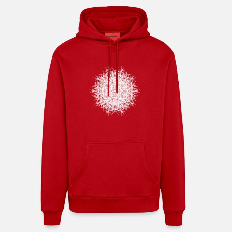 Oriental District Mandala - Sweat à capuche bio décontracté fabriqué en UE - rouge