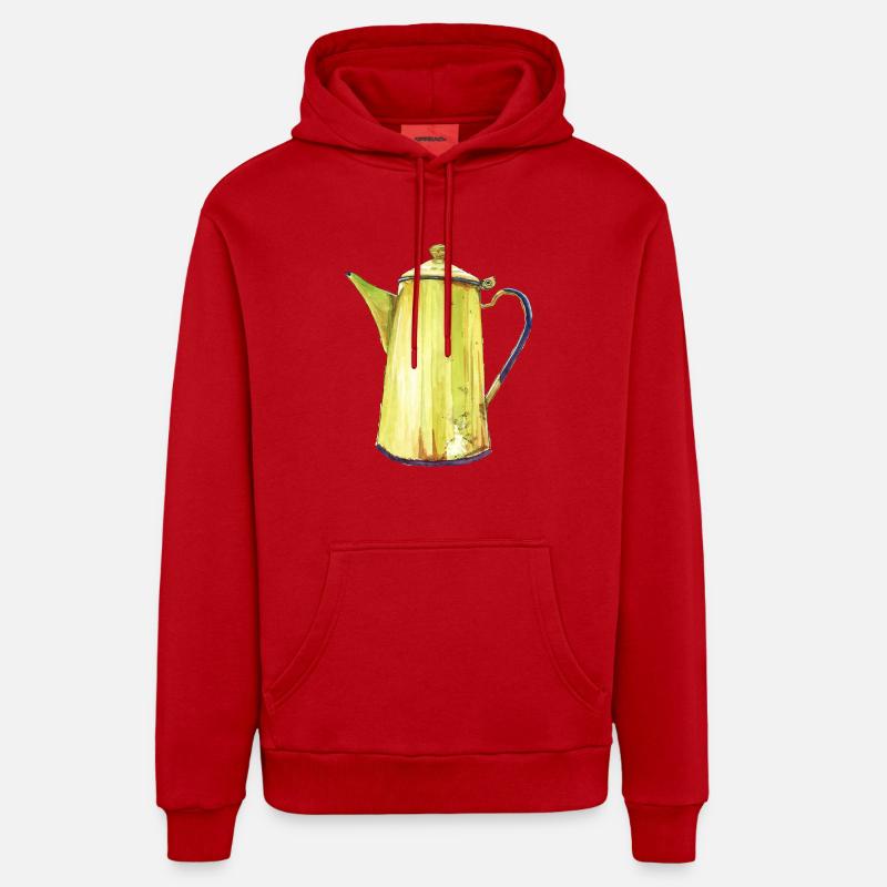 cafetière - Sweat à capuche bio décontracté fabriqué en UE - rouge