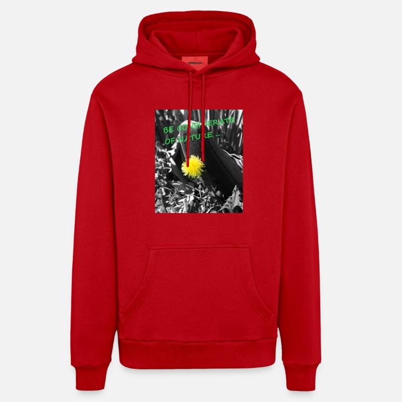 Soyez respectueux de la nature - Sweat à capuche bio décontracté fabriqué en UE - rouge