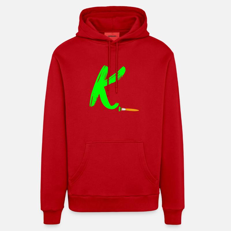 morceau vert k - Sweat à capuche bio décontracté fabriqué en UE - rouge