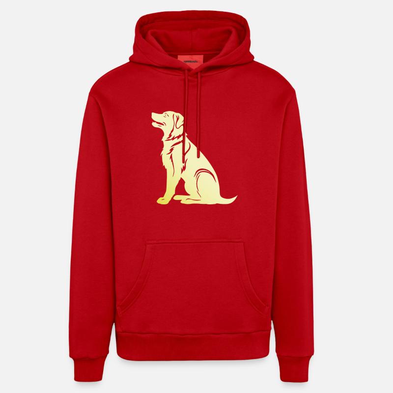 Silhouette de chien samoyède - Sweat à capuche bio décontracté fabriqué en UE - rouge