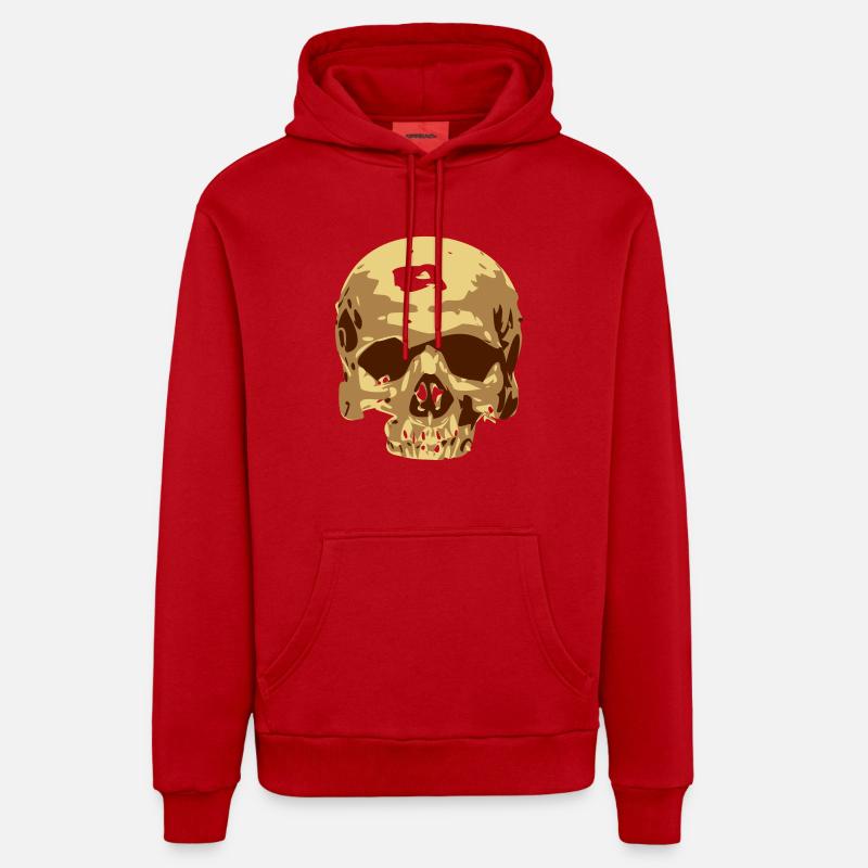 Skull /// /// vector skull - Organic Relaxed Hoodie Made in EU - red