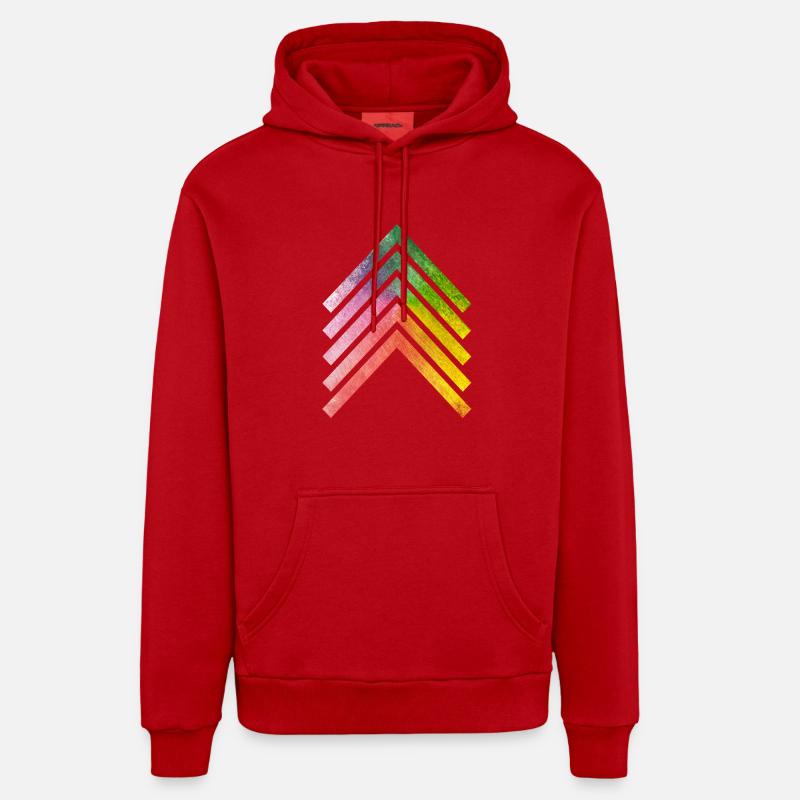Flèche V1 - Sweat à capuche bio décontracté fabriqué en UE - rouge