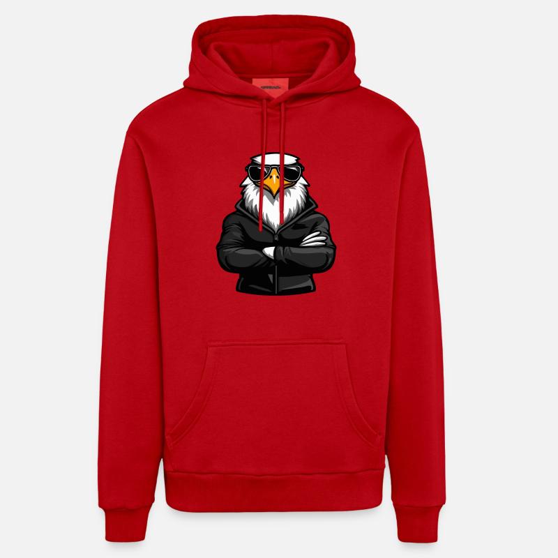 Bande dessinée Adler Eagle - Sweat à capuche bio décontracté fabriqué en UE - rouge