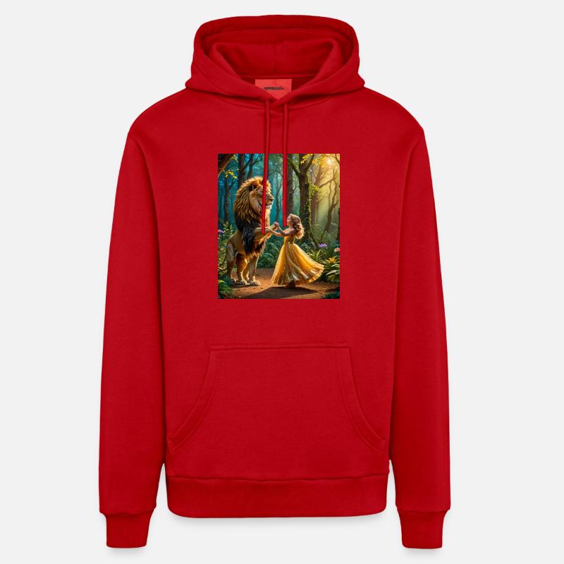 Aventure dans la jungle - Sweat à capuche bio décontracté fabriqué en UE - rouge