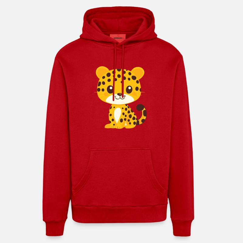 Little Leopard - Organic Relaxed Hoodie Made in EU - red