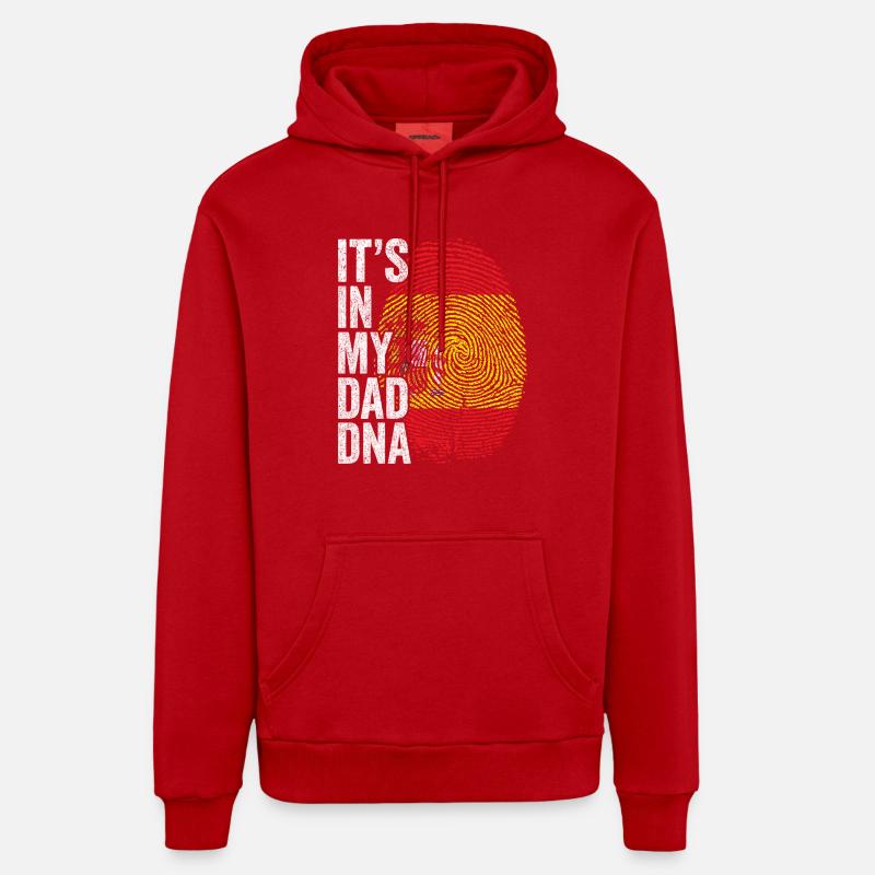 Drapeau Espagne Empreinte Papa Espagnol - Sweat à capuche bio décontracté fabriqué en UE - rouge