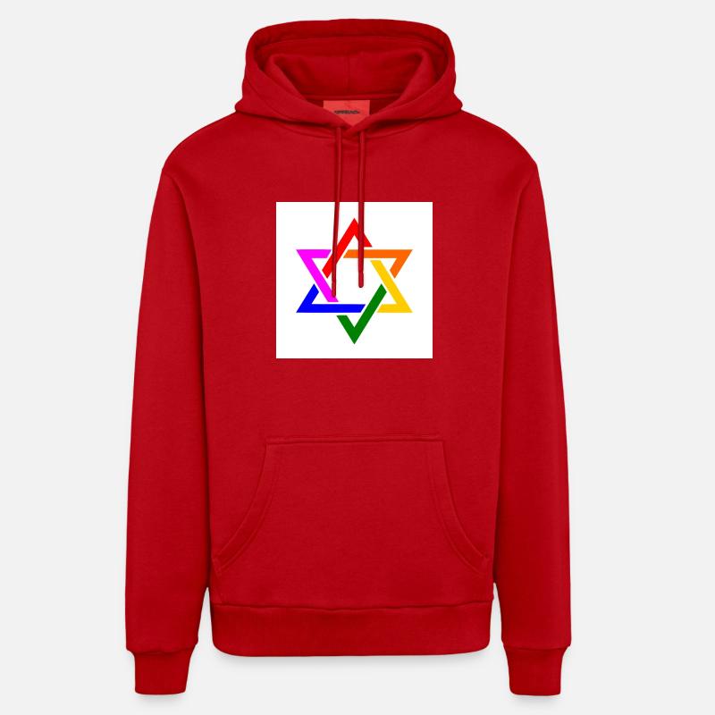 Israel lgbt drapeau - Sweat à capuche bio décontracté fabriqué en UE - rouge