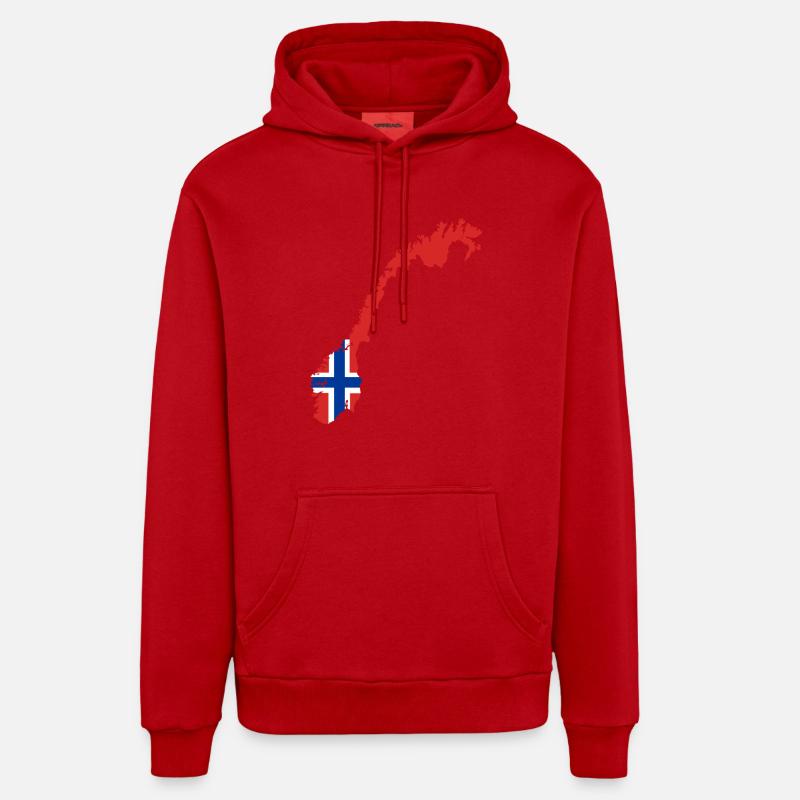 Norway - Sweat à capuche bio décontracté fabriqué en UE - rouge