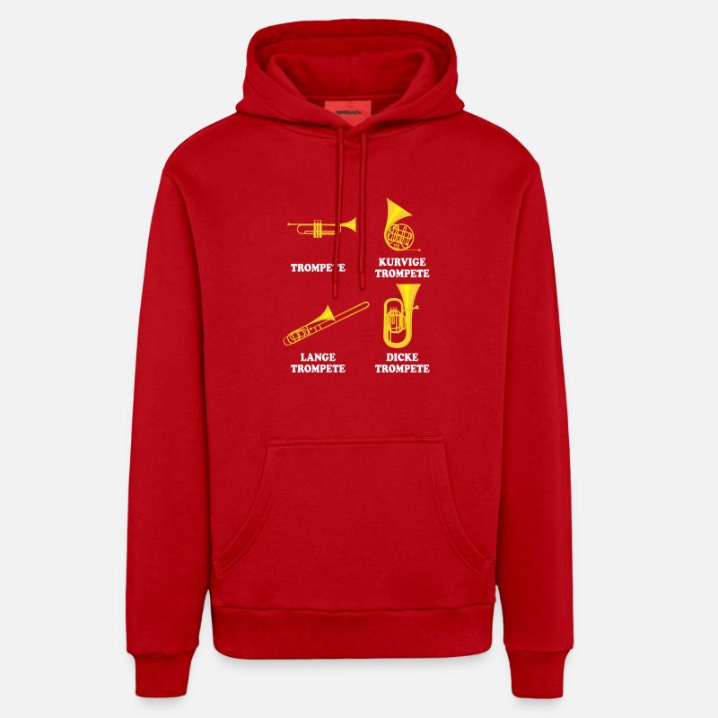 trompette - Sweat à capuche bio décontracté fabriqué en UE - rouge