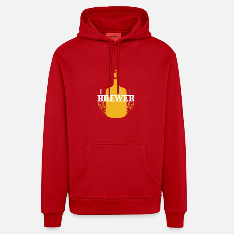 Logo du brasseur Hobby - Sweat à capuche bio décontracté fabriqué en UE - rouge