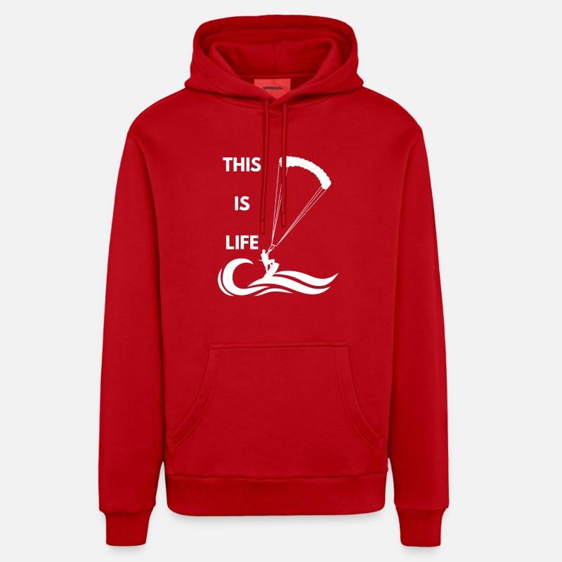 Kitesurf - Kitesurf - Kitesurf - Cadeau - Sweat à capuche bio décontracté fabriqué en UE - rouge