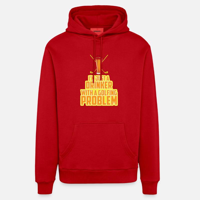 Problème de golf - Sweat à capuche bio décontracté fabriqué en UE - rouge