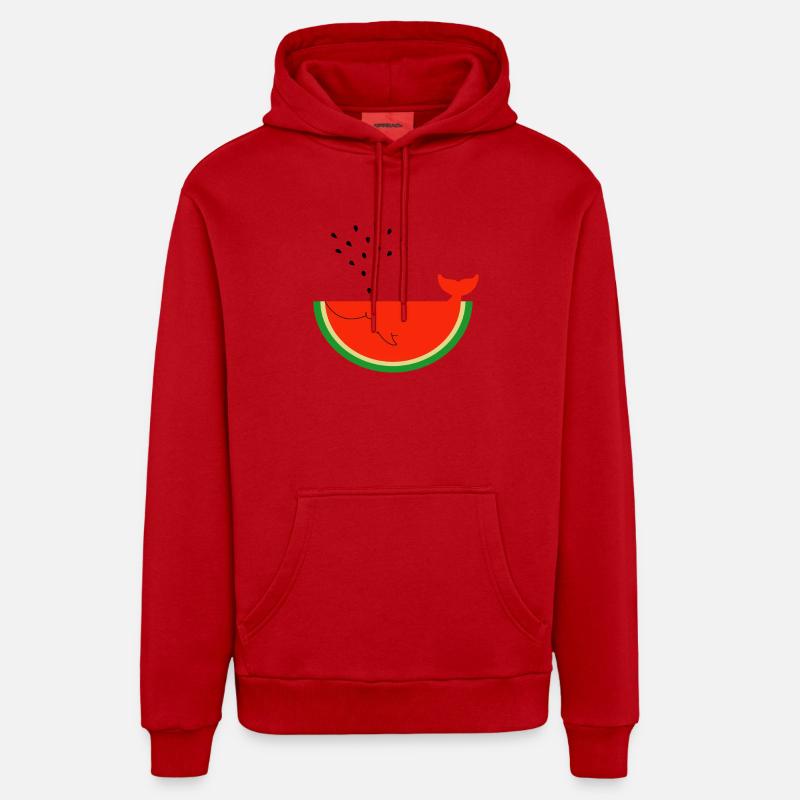 Baleine de pastèque - Sweat à capuche bio décontracté fabriqué en UE - rouge