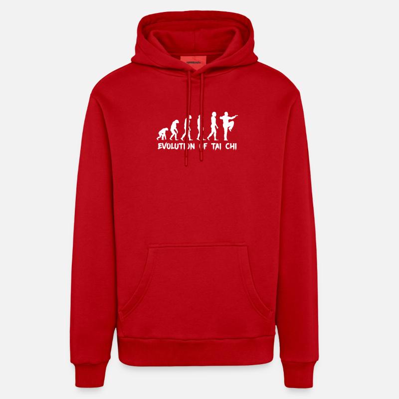Evolution du Tai Chi - Sweat à capuche bio décontracté fabriqué en UE - rouge