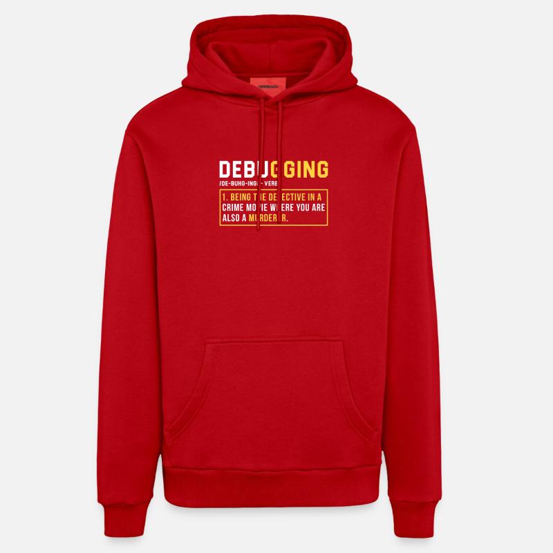 Debugging Programmer Cadeau - Sweat à capuche bio décontracté fabriqué en UE - rouge