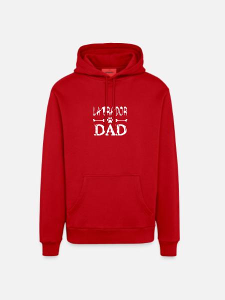 Labrador dad father - Organic Relaxed Hoodie Made in EU - red