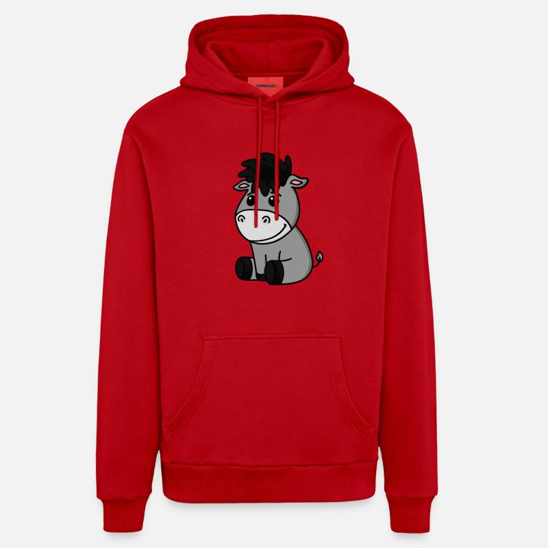 Bébé âne - Sweat à capuche bio décontracté fabriqué en UE - rouge