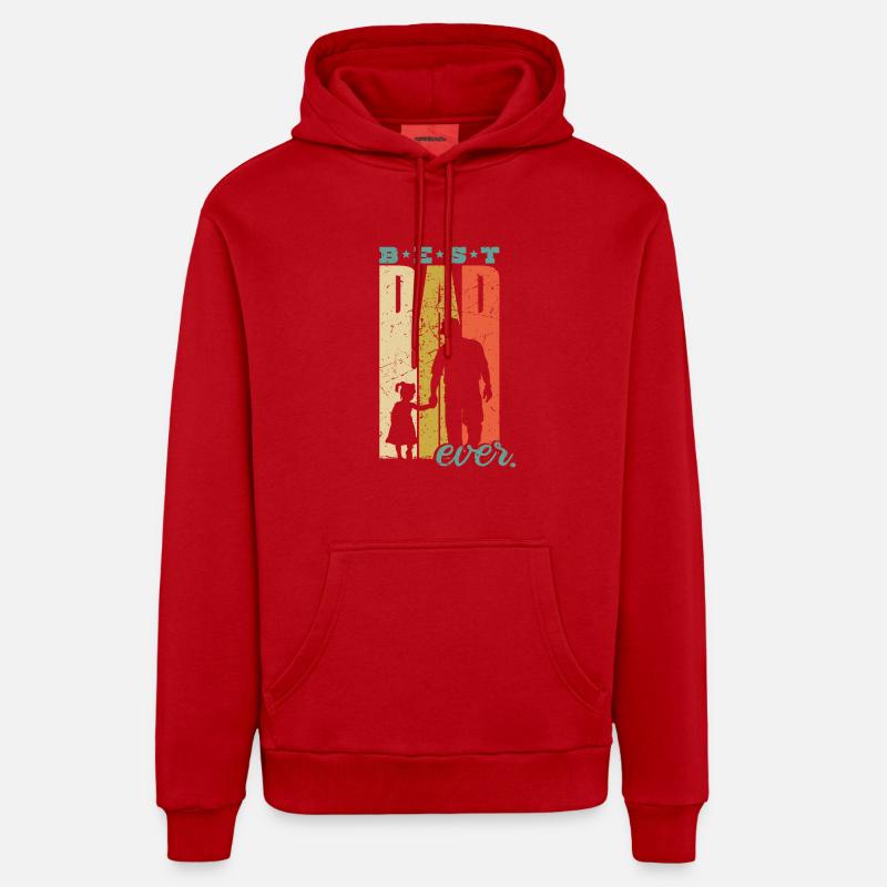 Best Dad Ever Retro Papa Geburt Tochter Geschenk Organic Relaxed Hoodie Made in EU
