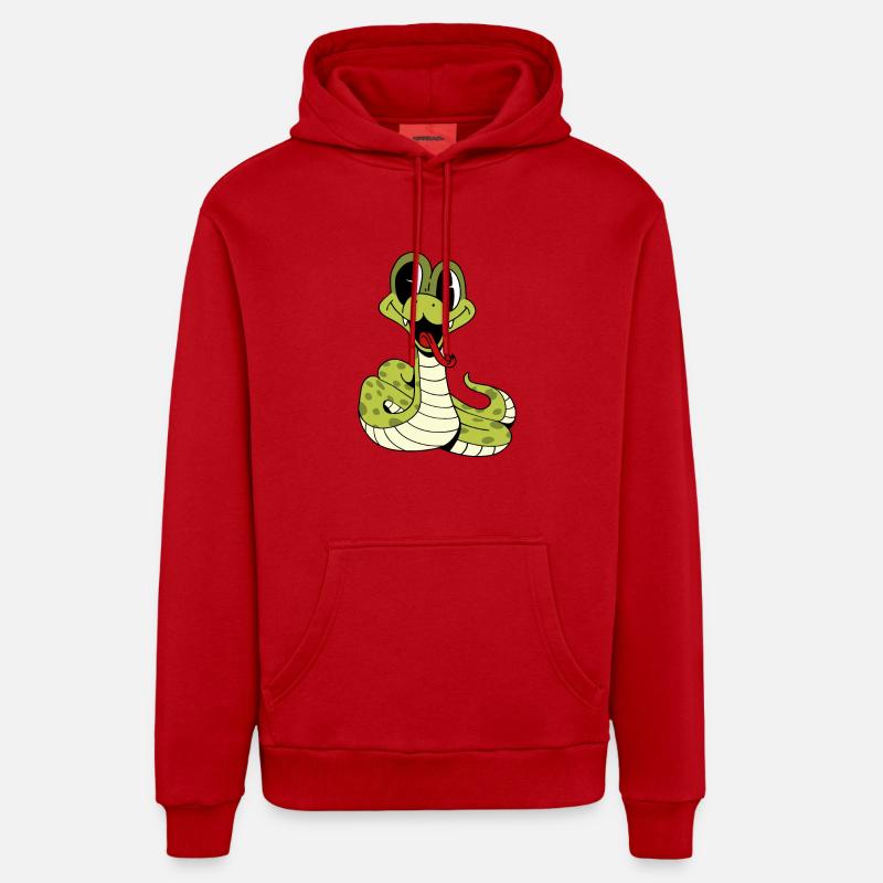 Mignon serpent mignon - Sweat à capuche bio décontracté fabriqué en UE - rouge