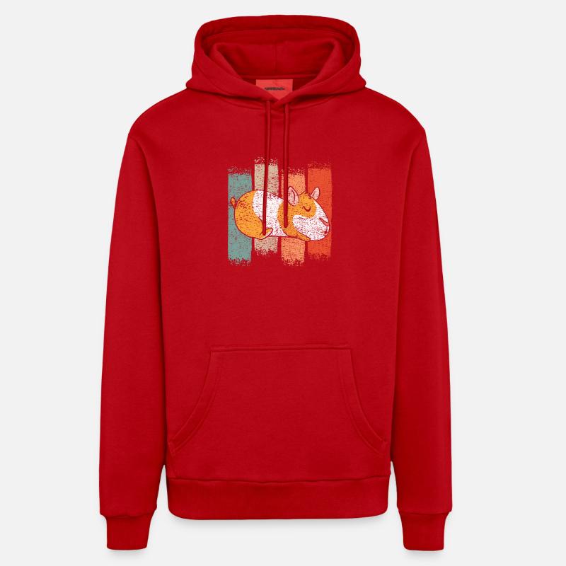Hamster Rétro - Sweat à capuche bio décontracté fabriqué en UE - rouge