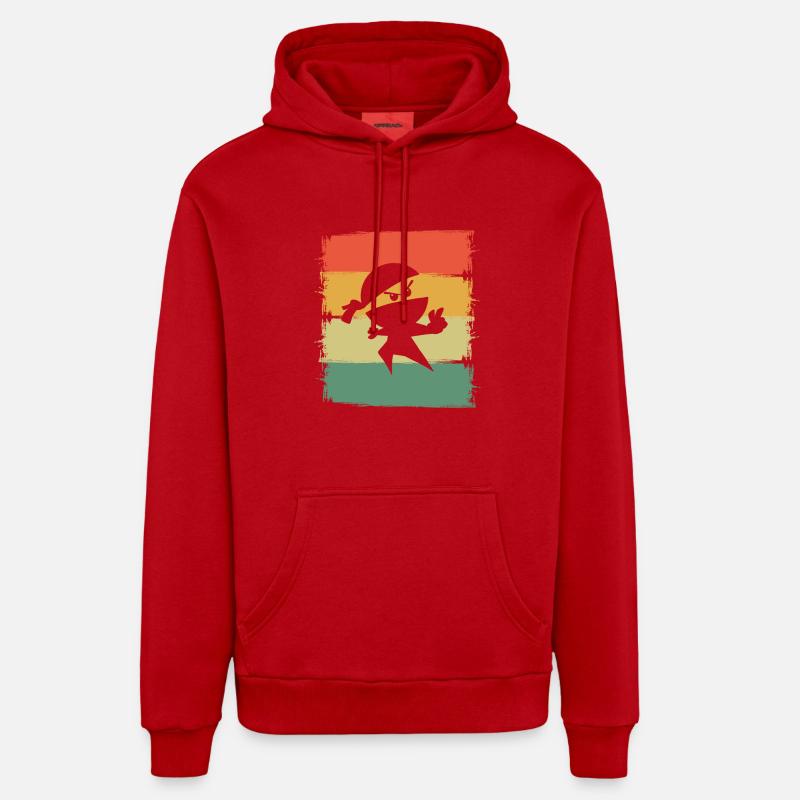 Ninja - Sweat à capuche bio décontracté fabriqué en UE - rouge