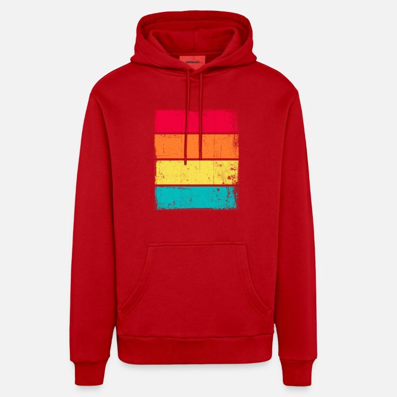 Sunset Grunge Arrière-plan - Sweat à capuche bio décontracté fabriqué en UE - rouge