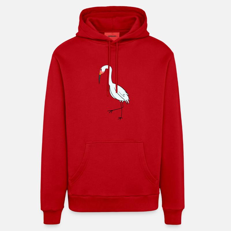 Oiseaux migrateurs Grue Oiseau - Sweat à capuche bio décontracté fabriqué en UE - rouge