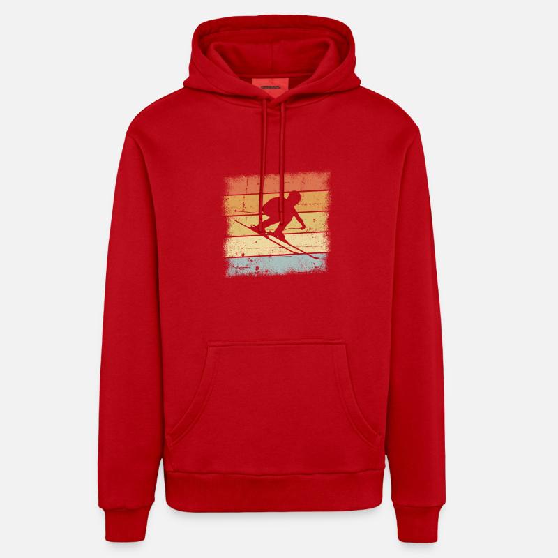Ski Vintage Retro Design Organic Relaxed Hoodie Made in EU