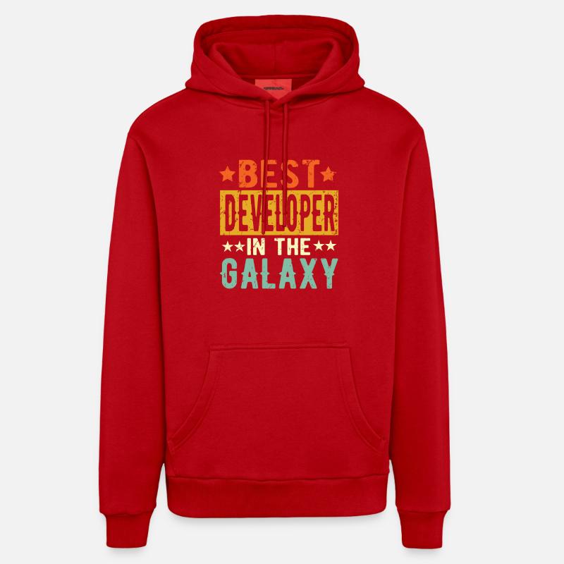 Best Developer ever Developer Gift - Organic Relaxed Hoodie Made in EU - red