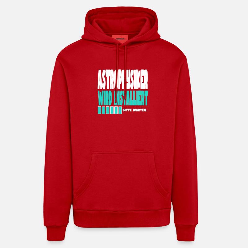 Astrophysiker wird installiert - Organic Relaxed Hoodie Made in EU - Rot