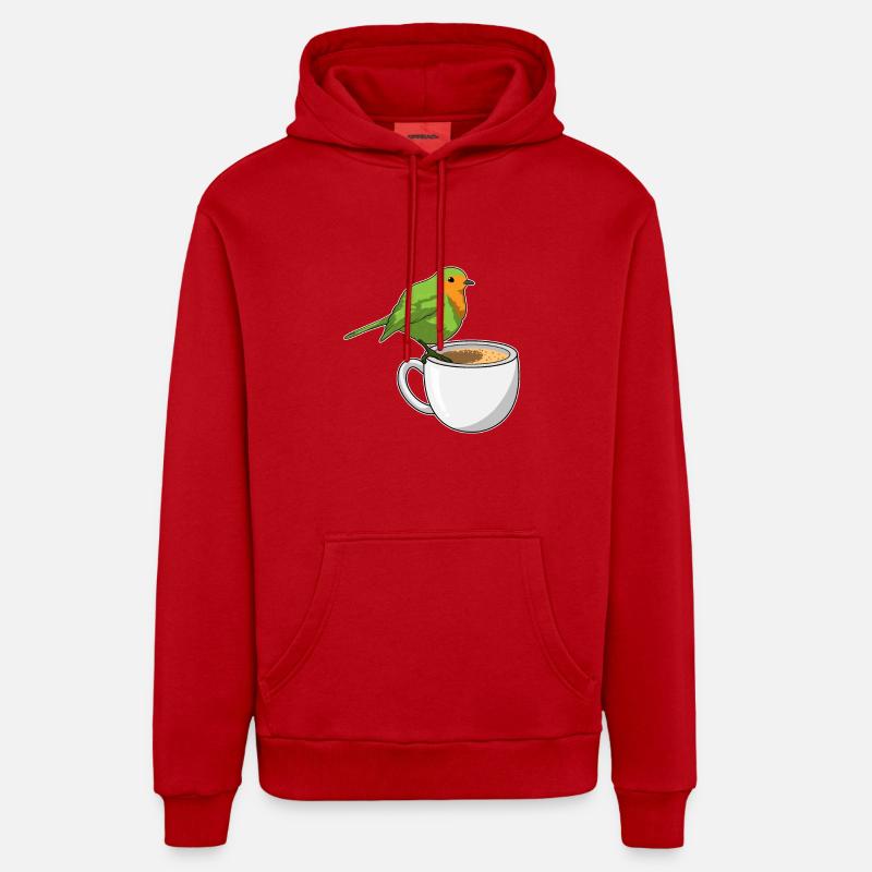 Tasse à café Bird - Sweat à capuche bio décontracté fabriqué en UE - rouge