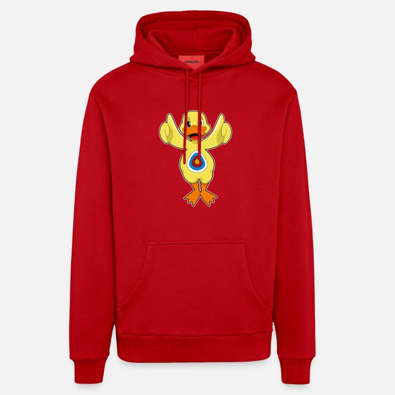 Bullseye de fléchette de canard - Sweat à capuche bio décontracté fabriqué en UE - rouge