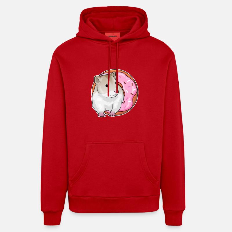Beignet de hamster - Sweat à capuche bio décontracté fabriqué en UE - rouge