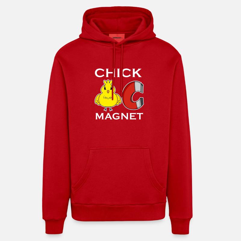 Aimant de poussin - Sweat à capuche bio décontracté fabriqué en UE - rouge