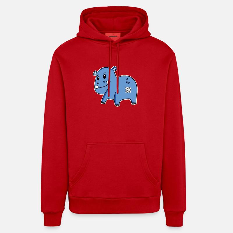 Nilpferd Arsch - Nilpferd Hintern - Organic Relaxed Hoodie Made in EU - Rot