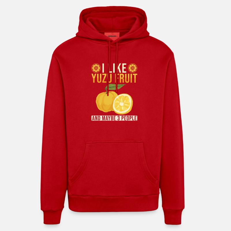 Yuzu Fruit Dicton - Sweat à capuche bio décontracté fabriqué en UE - rouge