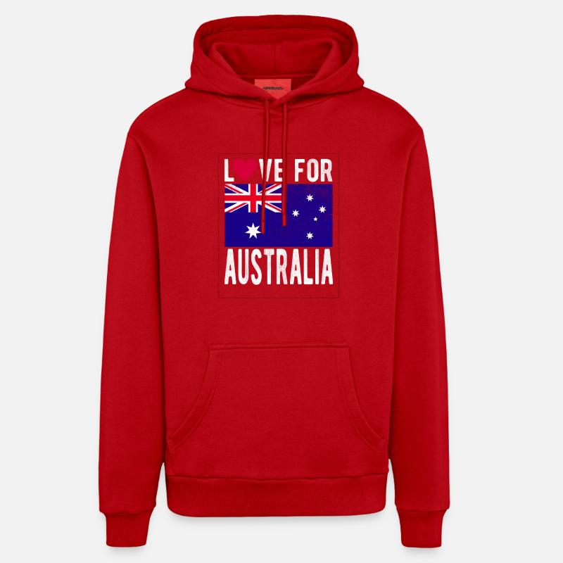Drapeau de l’Australie - Sweat à capuche bio décontracté fabriqué en UE - rouge