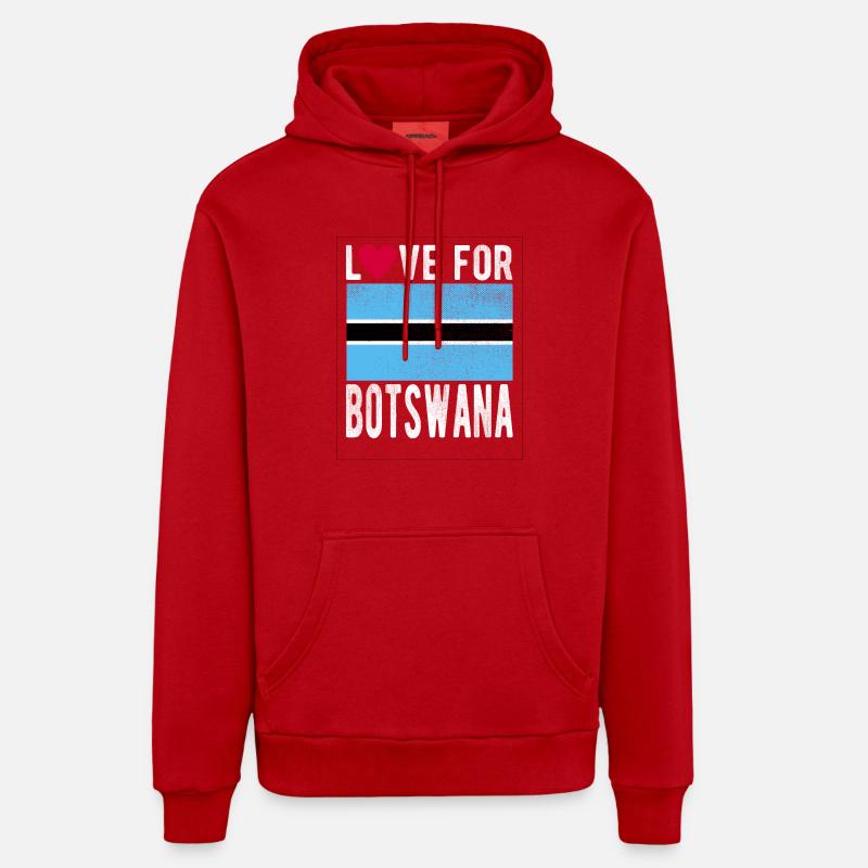 Botswana Souvenir - Sweat à capuche bio décontracté fabriqué en UE - rouge